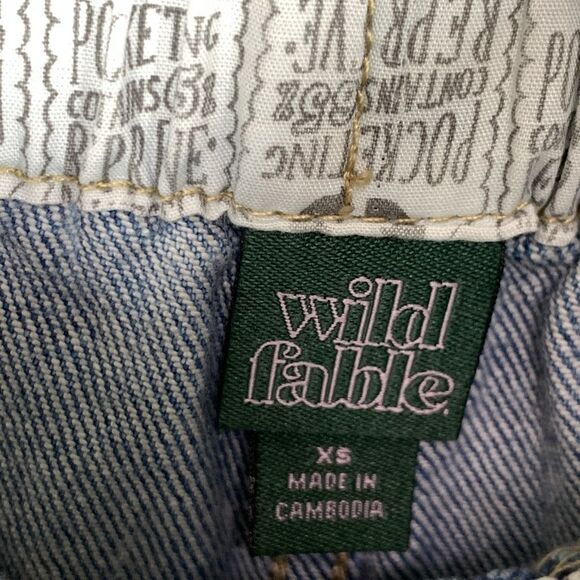 Wild Fable Women's Acid Wash High Waist Denim Paperbag Shorts Blue Size XS - Picture 2 of 5